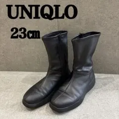 UNIQLO:C ストレッチショートブーツ 黒 23cm スクエアトゥ