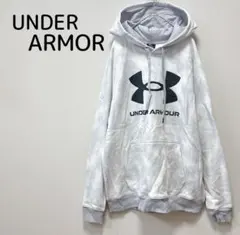 アンダーアーマー パーカー XL 白 ビッグロゴ フード カジュアル　メンズ向き