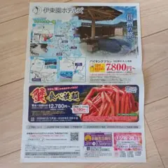 伊東園ホテルズ　はな金割引券　長野県　信州　お誕生日クーポン　優待券　宿泊