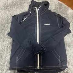 XLARGE ネイビー フード付きナイロンジャケット