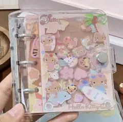 【ラスト１点】シャカシャカ　シール帳　バインダー　リフィル付　日焼け　キティ