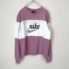 NIKE ナイキ 長袖カットソー S ピンク ホワイト ロゴのサムネイル