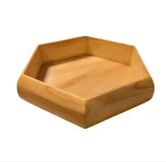 木製六角形トレイ　木皿　 ナチュラルウッド　木工