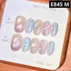 【高品質】現品ネイルチップ　ショートオーバル　フラッシュラメマグネットリボンの光