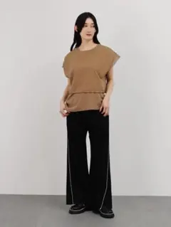 LASUD新品✨チュールプルオーバー×タンクセット(ブラック)
