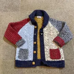 ダブルＢマルチカラー ケーブル編み セーター