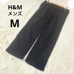 H&M エイチアンドエム チノパン メンズ ストレート 黒 無地 綿/Mのサムネイル