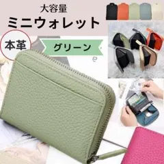 5色展開★ グリーン お洒落 コインケース ミニ財布 小銭入れ スキミング防止