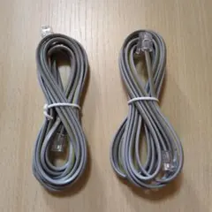 グレー電話線 RJ-11 約2メートル 2本セット