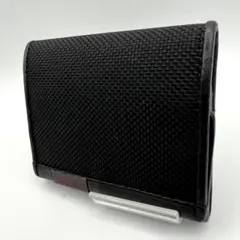 良品トゥミ☆メンズ スクエアコインケース 小銭入れ ナイロン＆レザー 本革 黒