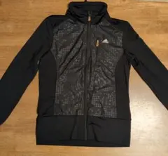 adidas ブラック ジップアップジャージ レディース 中古品 Ｍ