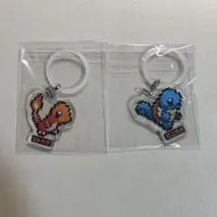 明治コーヒー・いちご　ポケモン ヒトカゲ ゼニガメ キーホルダー 2個セット