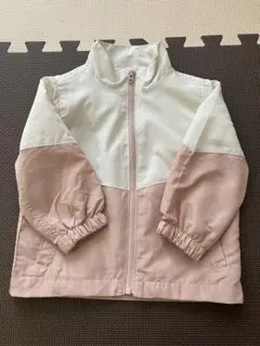 ホワイト/ピンク ジップアップアウター 80cm