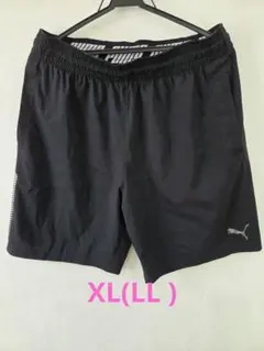 PUMA ハーフパンツ XL 黒 ストライプロゴ