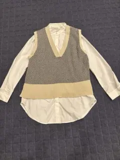 earth music & ecology・アース☆重ね着セット・シャツ➕ベスト