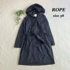 ROPE✨ロペ（38）トレンチコート ブラック フード付き 春秋 ベルトあり
