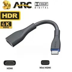 ノキア Mini HDMI to HDMI 変換アダプタ 4K60hz 3D対応