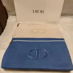Dior 刺繍ロゴ キャンバスポーチ 2点セット
