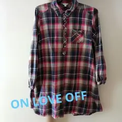 ON LOVE OFF チェック柄 ネルシャツ チュニック 長袖