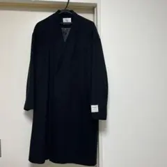 【超美品】ノーカラーコート　ブラック　タケオキクチ　ロングコートGIGATEX製