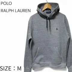 ポロラルフローレン パーカー ダブルニット M グレー スウェット 刺繍 ポニー