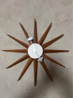 ジョージネルソン サンバーストクロック　ウォールナット　ブラウン