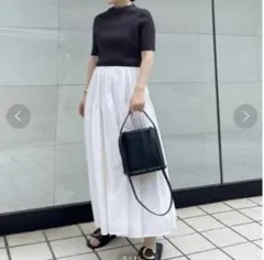 Mila owenティアードウエストゴムボリュームスカート ホワイト サイズ0