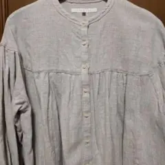 [L I LAS I C ]リラクシ　コットンウール　ギャザーブラウス