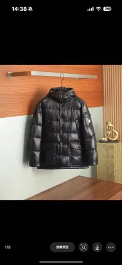 moncler フード付き ブラック ダウンジャケット