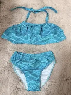 水色 魚の鱗模様 セパレート水着　新品⭐︎