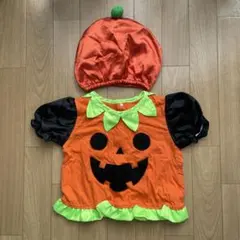 ハロウィンかぼちゃTシャツ・帽子セット　90cm