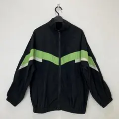 antiqua ナイロン ジップアップ ブルゾン 配色切替 ブラック グリーンF