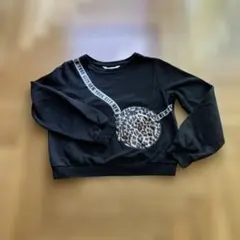 H&M 黒 レオパード柄 トレーナー 146/152