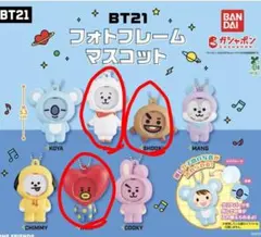 BT21フォトフレームマスコットセット RJ SHOOKY TATAの3点セット
