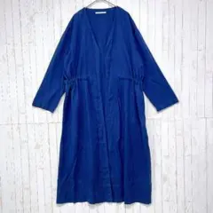 ◎ アーバンリサーチドアーズ　リヨセル ロングワンピース 羽織り ガウン 紺　F