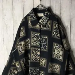 美品 韓国製 ポリシャツ 総柄 レトロ 古着MIX K-POP - メルカリ