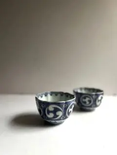 骨董品　成化年製　当時物　手描き　湯呑　茶盃 骨董品 成化年製 当時物 手描き 湯呑 茶盃