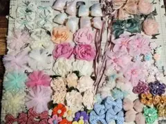 在庫整理 匿名取引 手芸 パーツ モチーフ リボン 花 まとめ売り