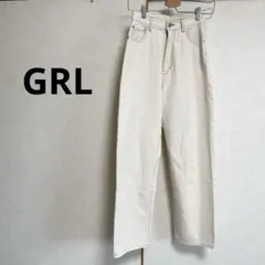 GRL配色ステッチハイウエストストレートパンツサイズS着用2回
