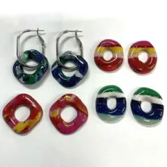 5708 ピンクイエロー、ブルーグリーン、ストライプマーブル 4waysフーブ