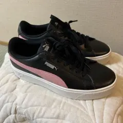 PUMA VIKKY STACKED 24cm 黒 ピンクSOFTFOAM+