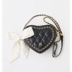 【新品】チェーントリミングハートバッグ ブラック ナイスクラップ