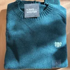 KAWS WINTER カウズ　ニットセーター　グリーン　緑L ユニクロ