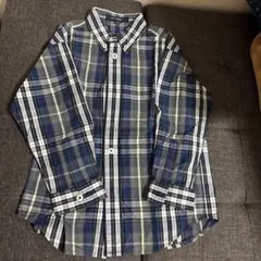 BURBERRY ネイビー系チェックシャツ 110A