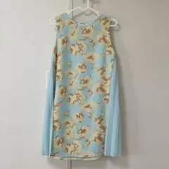 MERCURYDUO 水色 花柄 ノースリーブ ワンピース Fサイズ