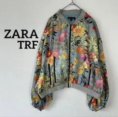 ZARA ザラ TRF 花柄 サテン ボンバージャケット レトロ 春 大きめ Lのサムネイル