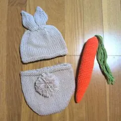 ニューボーンフォト 新生児 うさぎ にんじん 記念撮影 セルフ