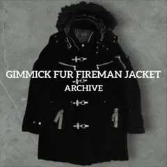 ファー付きファイヤーマンバックルベロアライダースコート 黒 平成風ダウンに