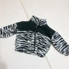 ベビー 子供 ダウンジャケット ゼブラ柄フリースハーフジップアウター