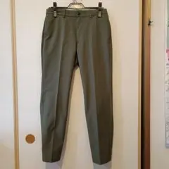 NAVY　ソロテックス　カジュアルパンツ　メンズM　緑　ウエスト紐欠品　薄生地のサムネイル